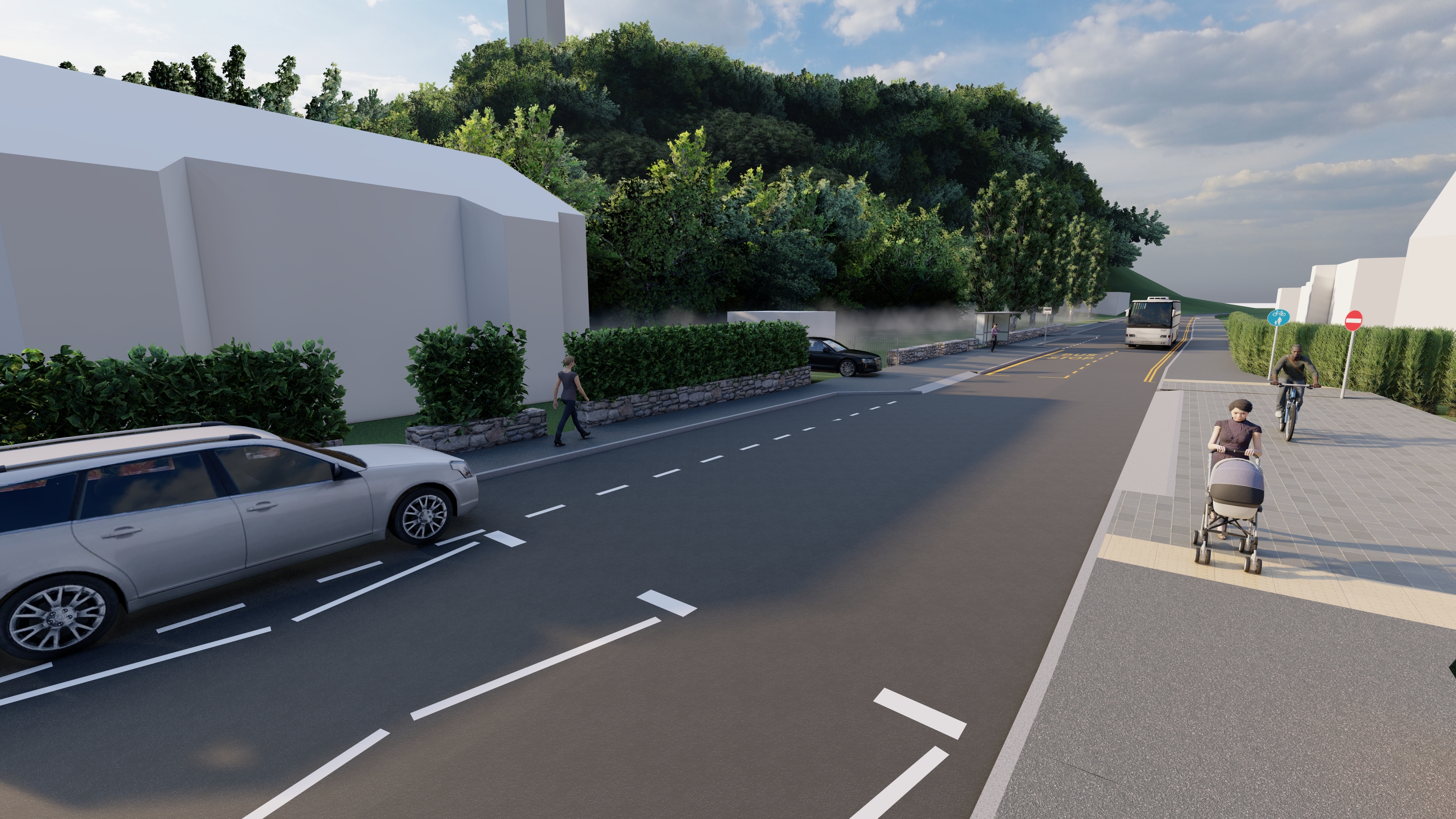 A visualisation of Alloa Road looking east